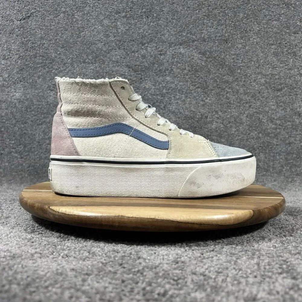 Vans Sk8-Hi Tapered Stackform Women's Size 8 Pastel Suede Platform Shoes Used